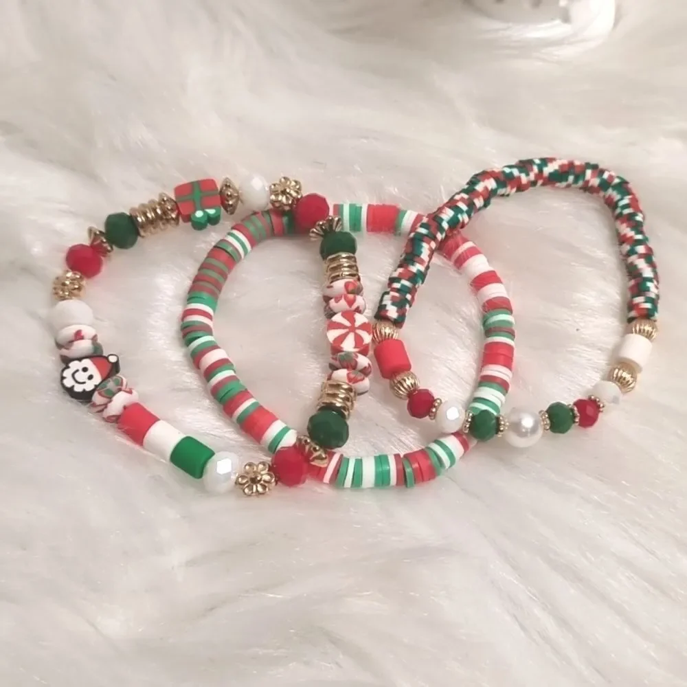 👋 CHRISTMAS STACKING 3 BRACELET SET charm adjustable | Mix And Match 3/$20